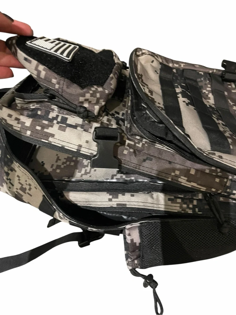 Tactical Digital Camo Men’s Backpack - Black/Grey